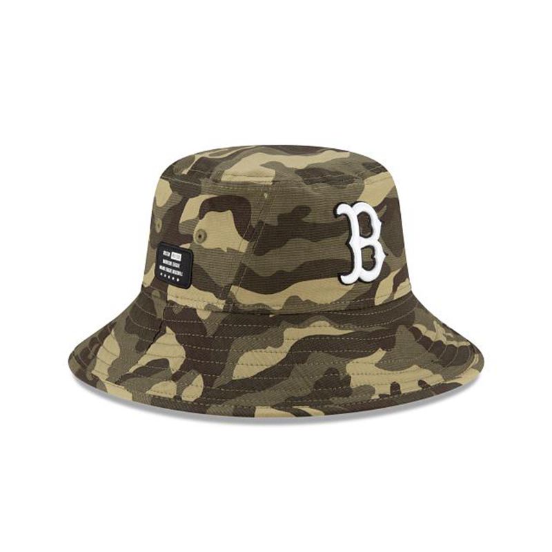 MLB Boston Red Sox Armed Forces Weekend Stretch (AOL6283) - Green New Era Bucket Hats